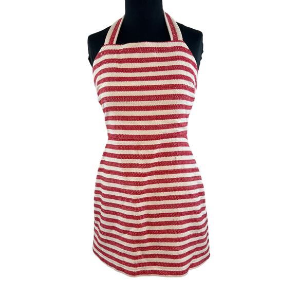 Design Lab Lord & Taylor Red White Stripe Sleeveless Women Mini Nautical Dress M - Picture 1 of 7